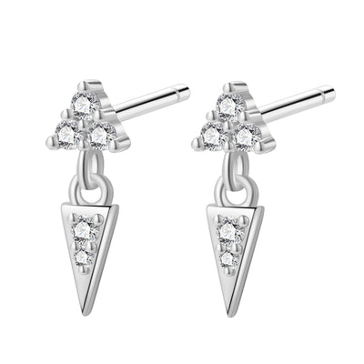 Trinity Spike Stud Earrings Sterling Silver