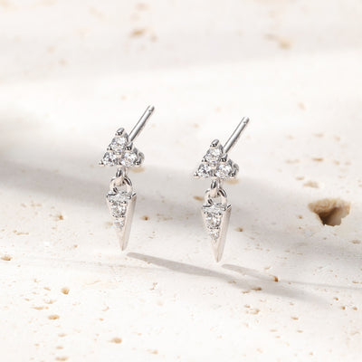 Trinity Spike Stud Earrings Sterling Silver