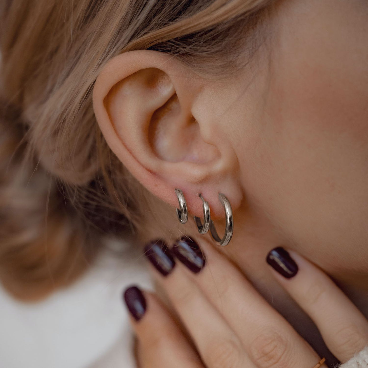 Trio Hoops Earring Set Sterling Silver