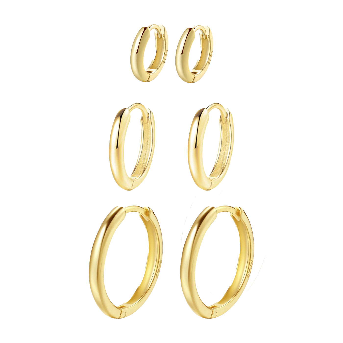 Trio Hoops Earring Set Sterling Silver