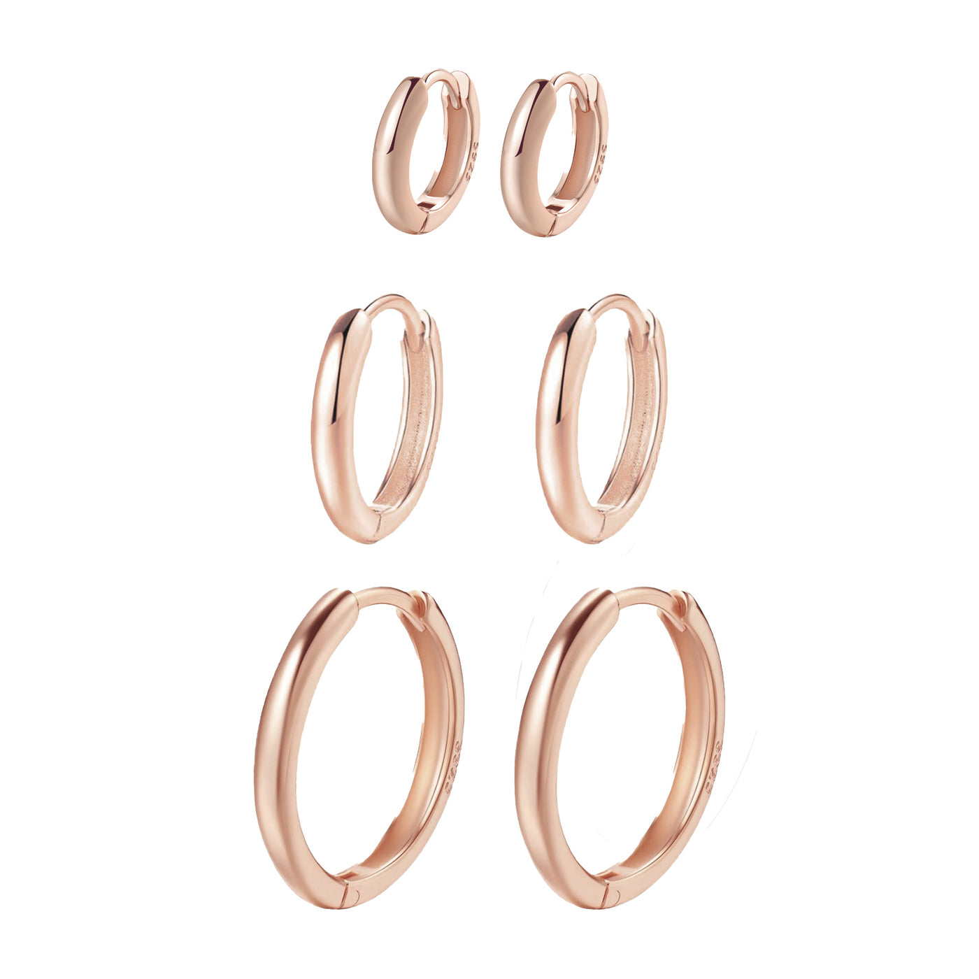 Trio Hoops Earring Set Sterling Silver