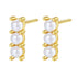 Trio Pearl Bar Stud Earrings Sterling Silver