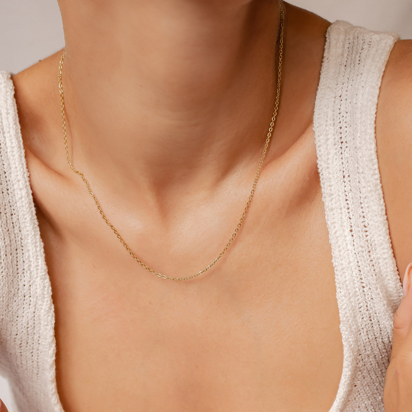 Unisex Cable Chain Necklace Gold