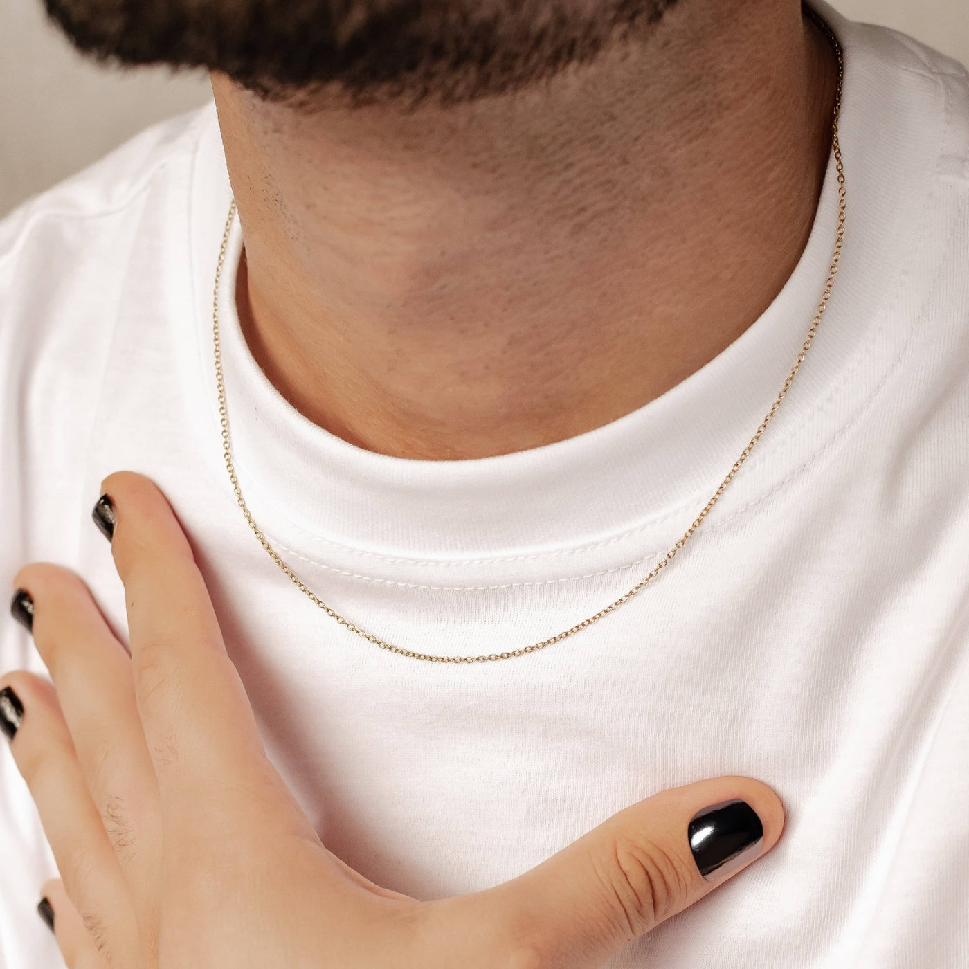 Unisex Cable Chain Necklace Gold