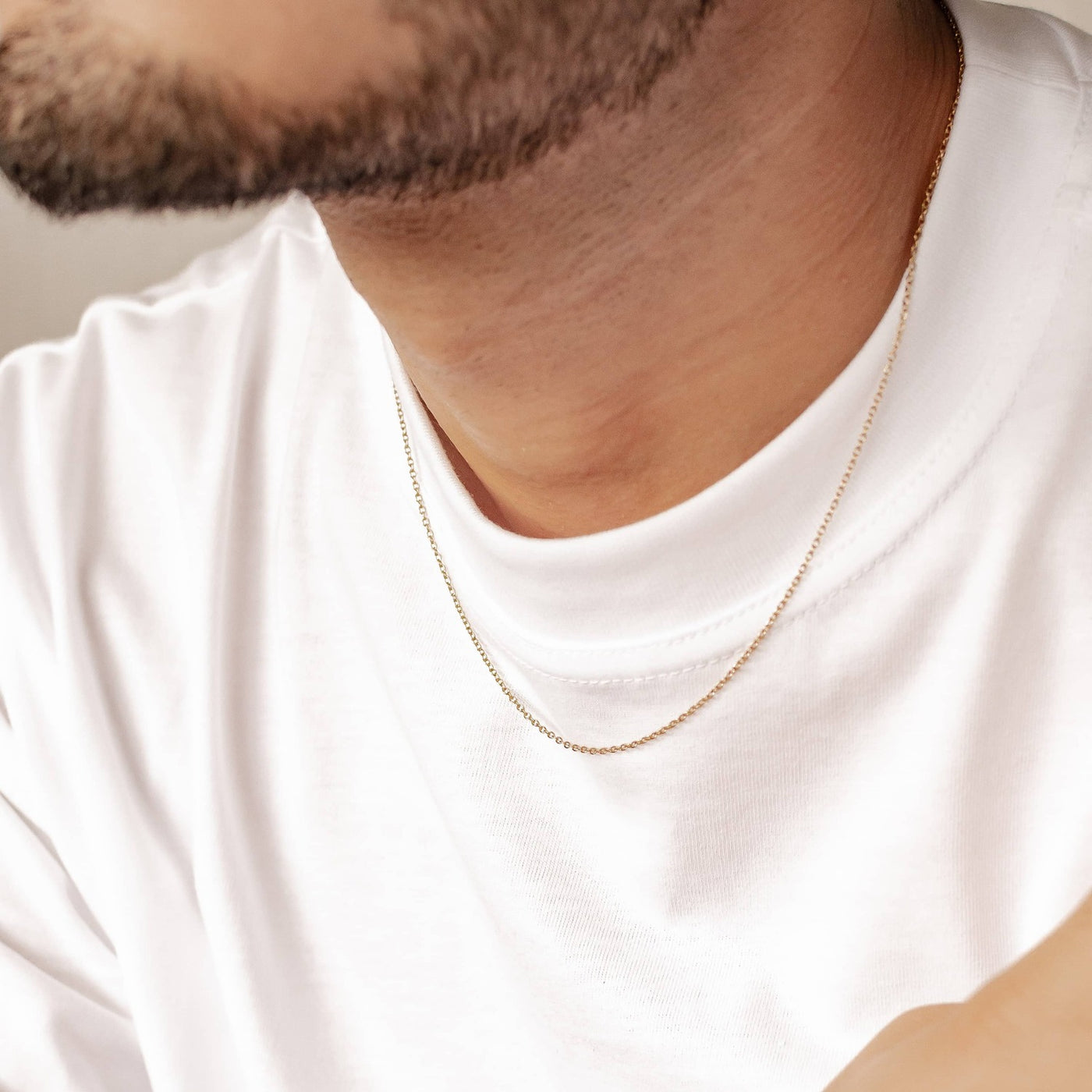 Unisex Cable Chain Necklace Gold