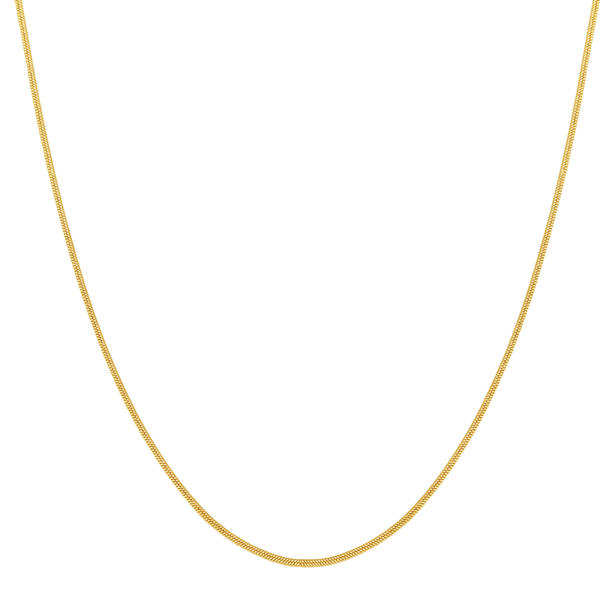 Unisex Rolled Snake Chain Necklace Gold