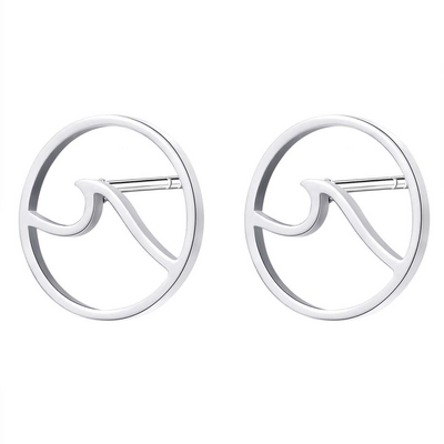 Waves Stud Earrings Silver