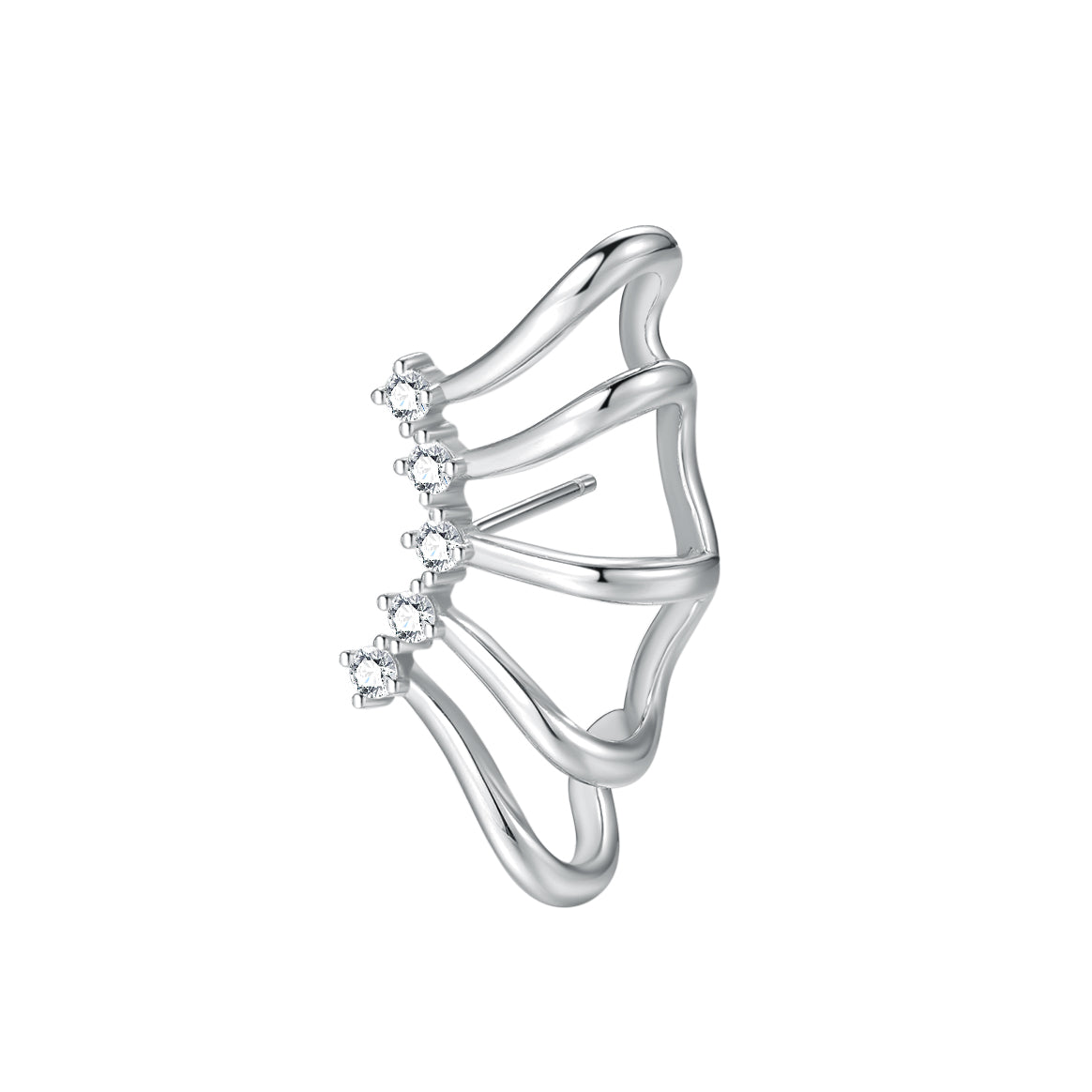 Clip d'Oreille Bande d'Aile en Argent Sterling