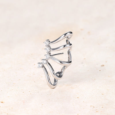 Clip d'Oreille Bande d'Aile en Argent Sterling