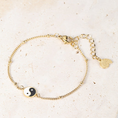 Yin Yang Armband im Kugelkette-Design in Gold