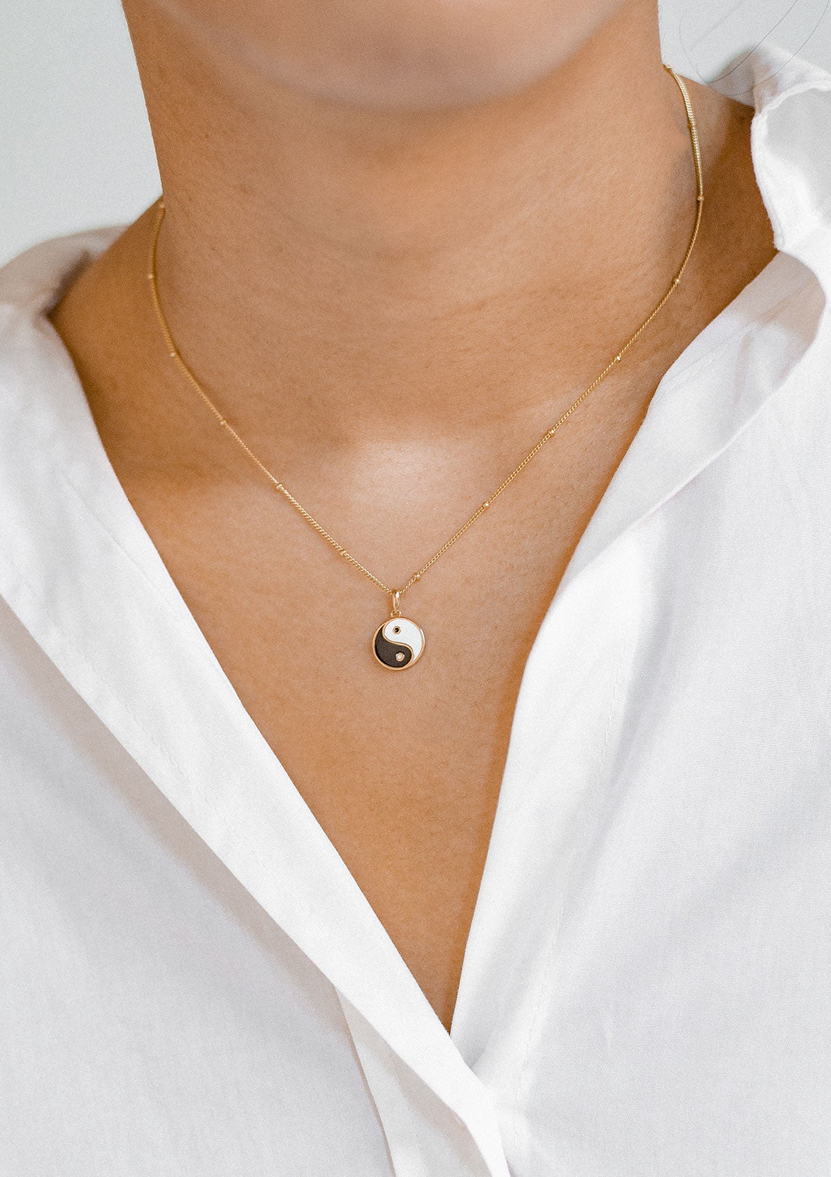 Collar Colgante Yin Yang Plata de Ley 925 en Oro