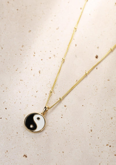 Collar Colgante Yin Yang Plata de Ley 925 en Oro