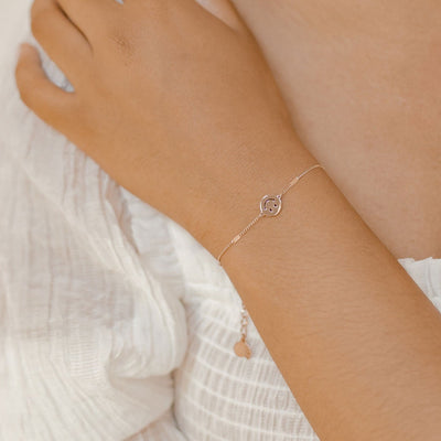 Smiley Gesicht Anhänger Armband in Rosegold