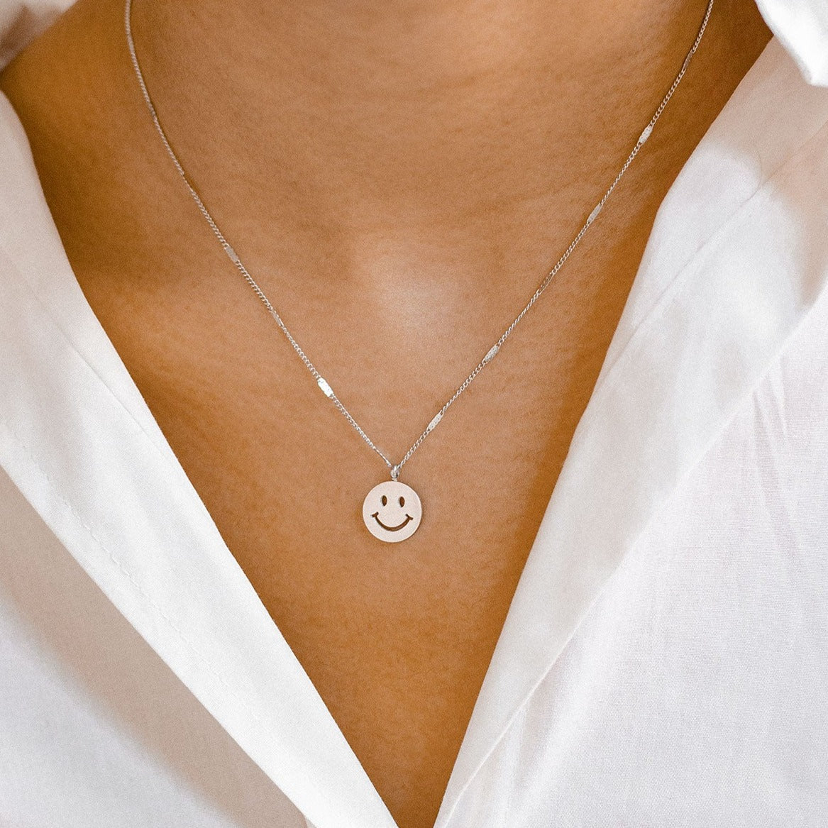 Smiley Pendant Silver Necklace | Emoji Smile hot Necklace Charm Necklace