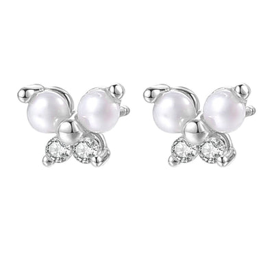 Boucles d’Oreilles Papillon Perle Sterling Argent