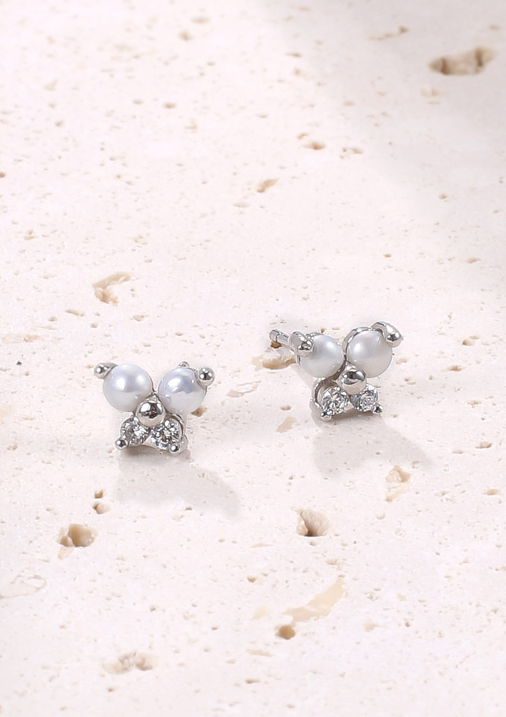 Boucles d’Oreilles Papillon Perle Sterling Argent