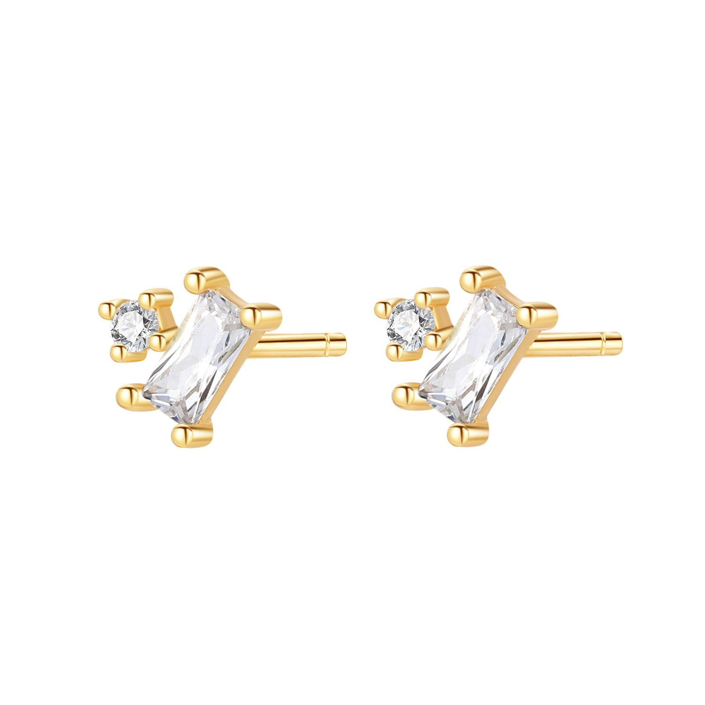 Companion Stud Earrings Sterling Silver Gold