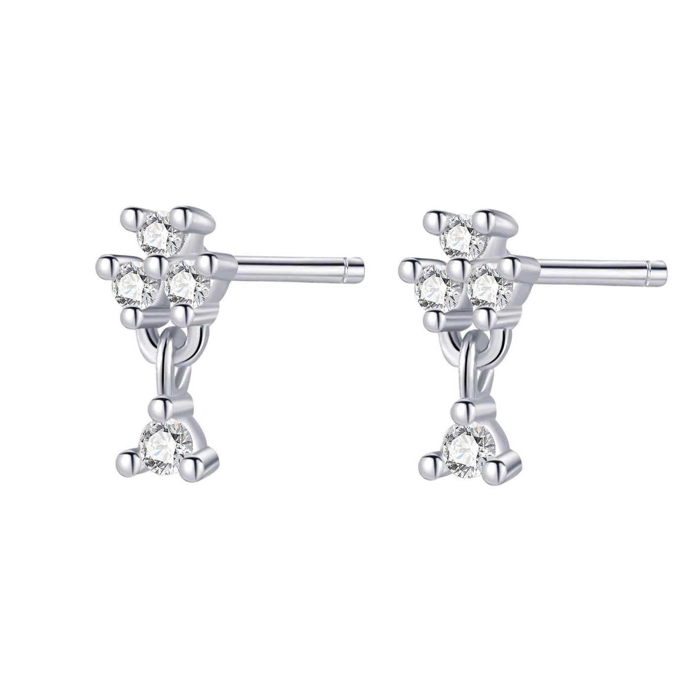 Boucles d’Oreilles Fleur et Goutte Sterling Argent 