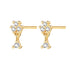 Flower Drop Stud Earrings Sterling Silver Gold