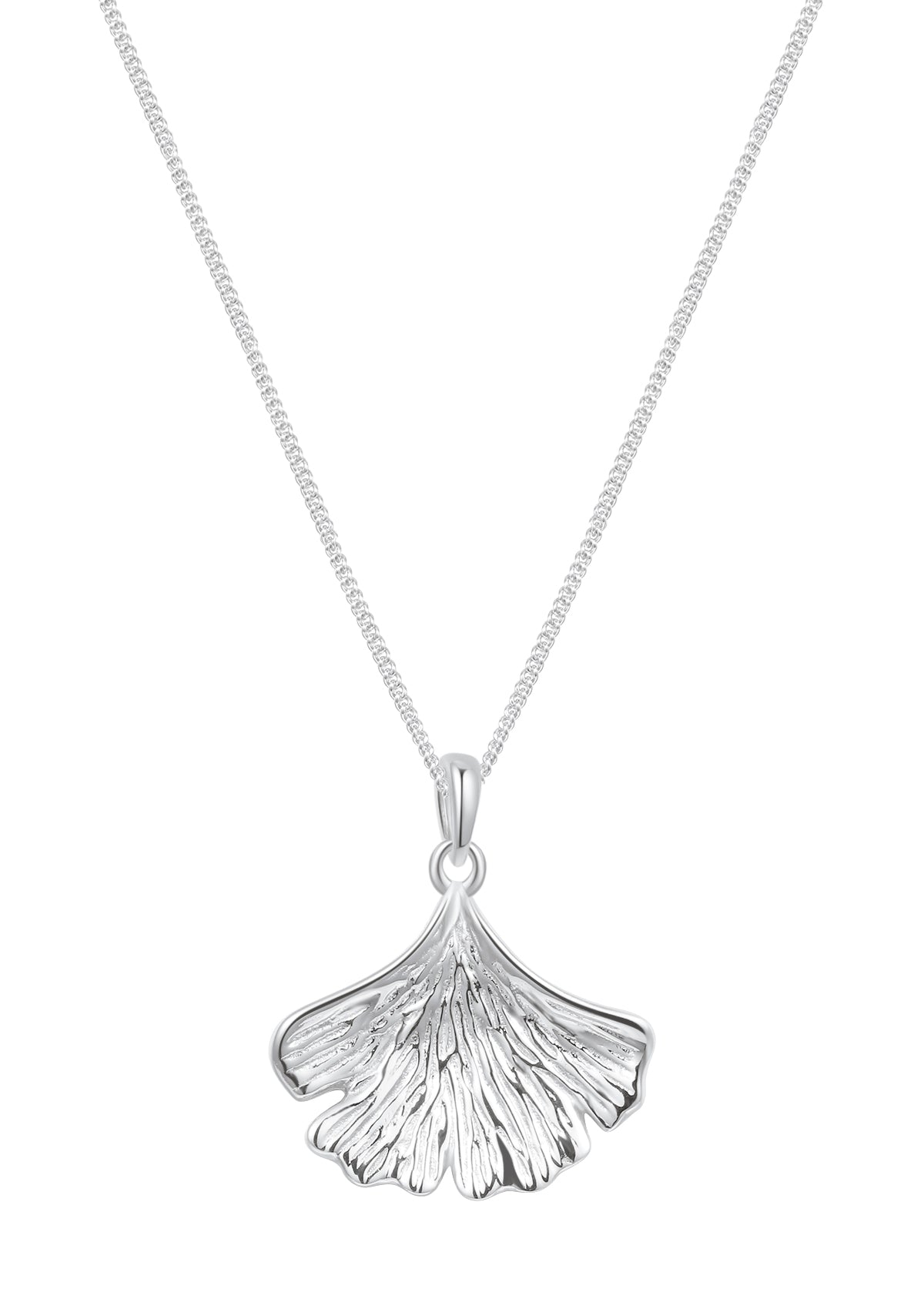 Collar Colgante Hoja de Ginkgo Plata de Ley 925