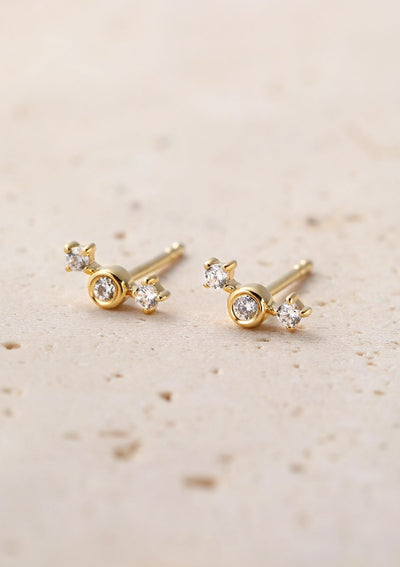 United Stud Earrings 9K Gold