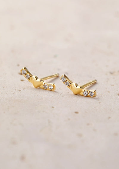 Uplifting Stud Earrings 14K Gold